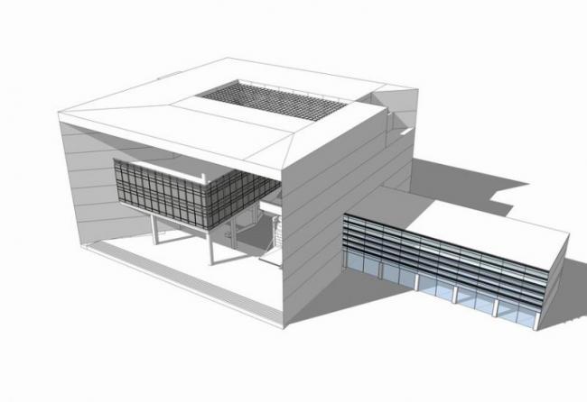 Sketchup文化模型|多层元智大学图书馆资讯大楼，现代风格，教育建筑