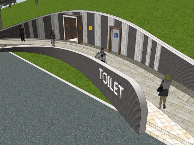 Sketchup车站路桥|公共厕所，现代风格