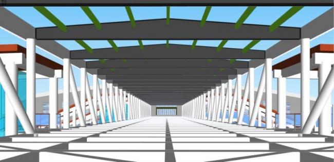 Sketchup车站路桥|火车站，现代风格