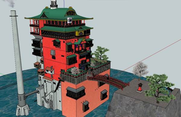 Sketchup古建筑模型|多层寺庙，中式风格，古庙古寺，古建