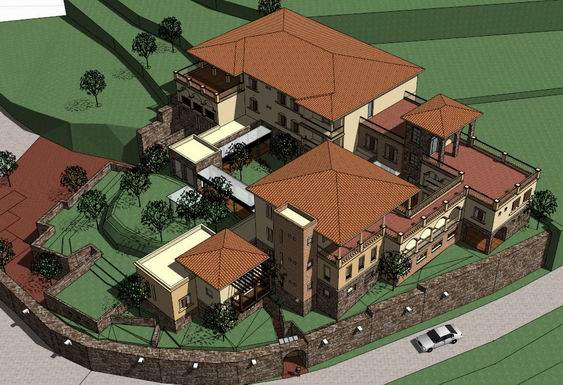 Sketchup酒店模型|多层住宅，古典风格，托斯卡纳风格