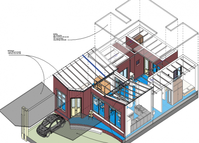 BIM资料|revit模型-​单层别墅设计