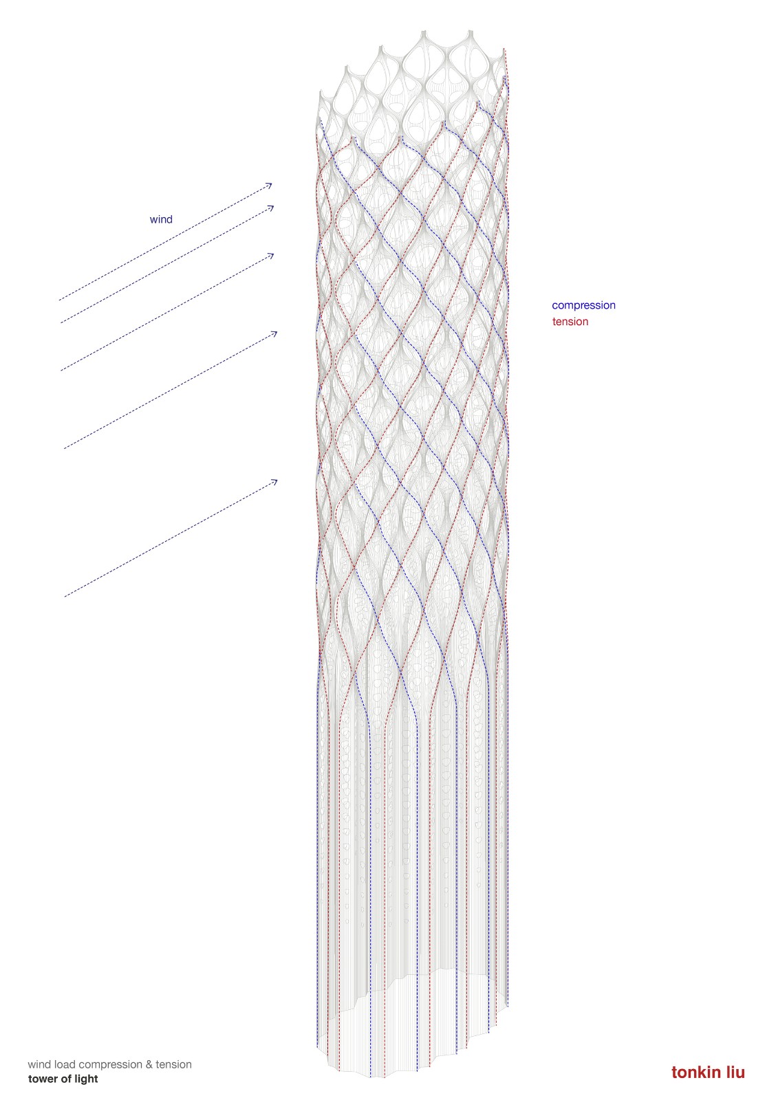 BIM建筑|结构创新：‘壳层镂空’光之塔与能量之墙 / Tonkin Liu